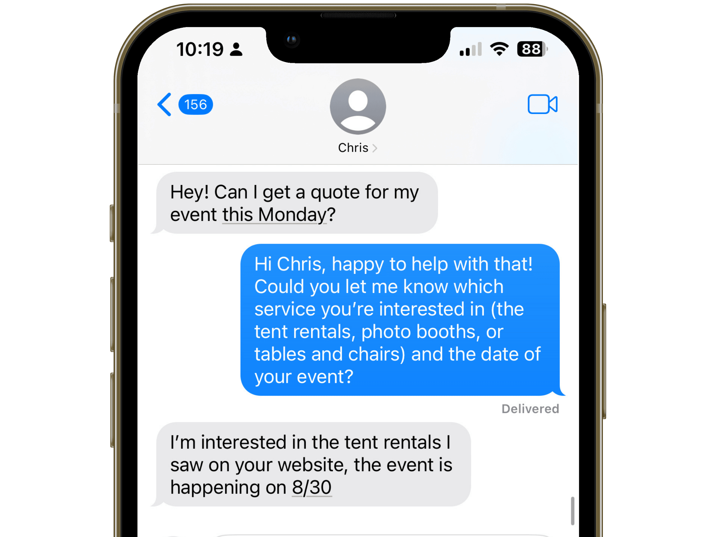 Customer messaging in HyperRep